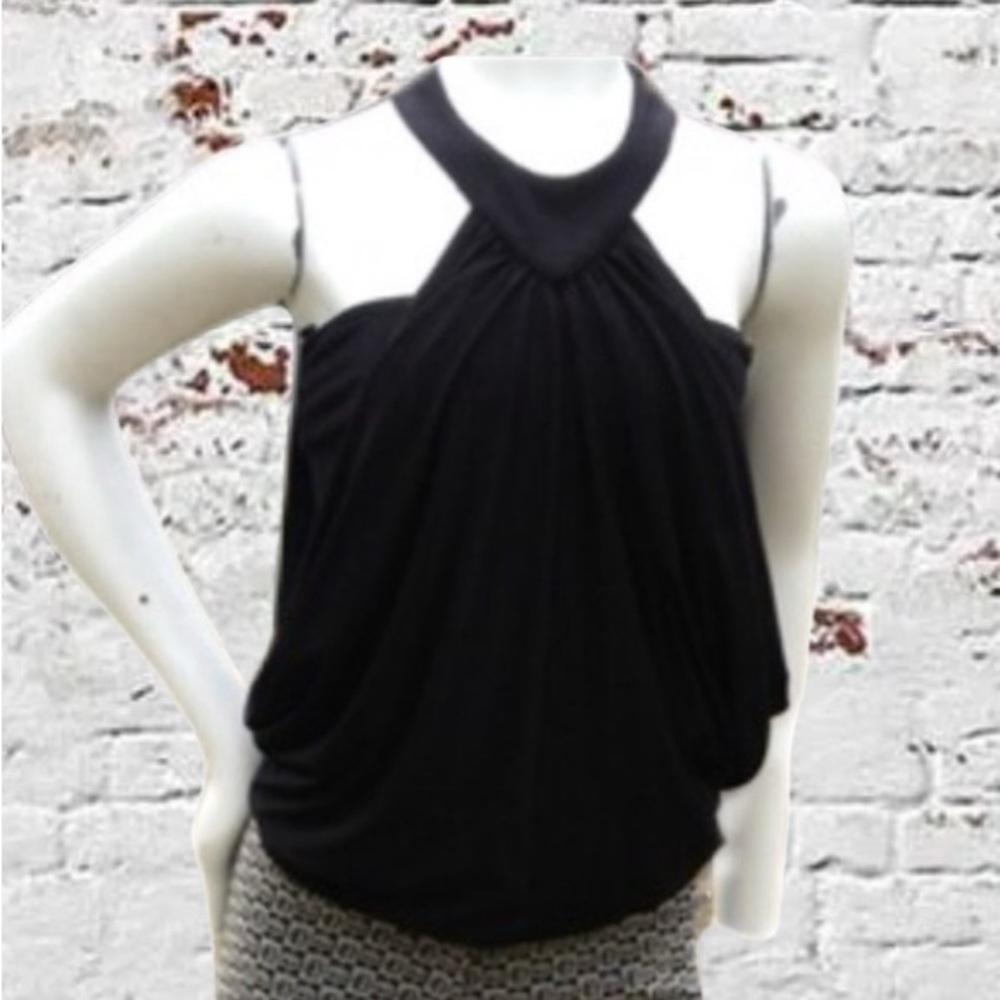 Cache, Black Sleeveless Open Back Top, Sz Med.